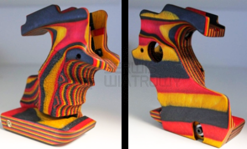 Colour Pack rękojeści pistoletu Rink-Formgriffe czarno-czerwono-złoty laminat